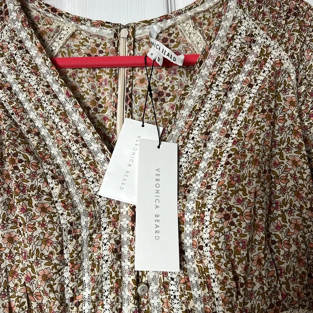 NWT Veronica Beard Addilyn Dress, Stone Multi, 16 - Picture 3 of 9